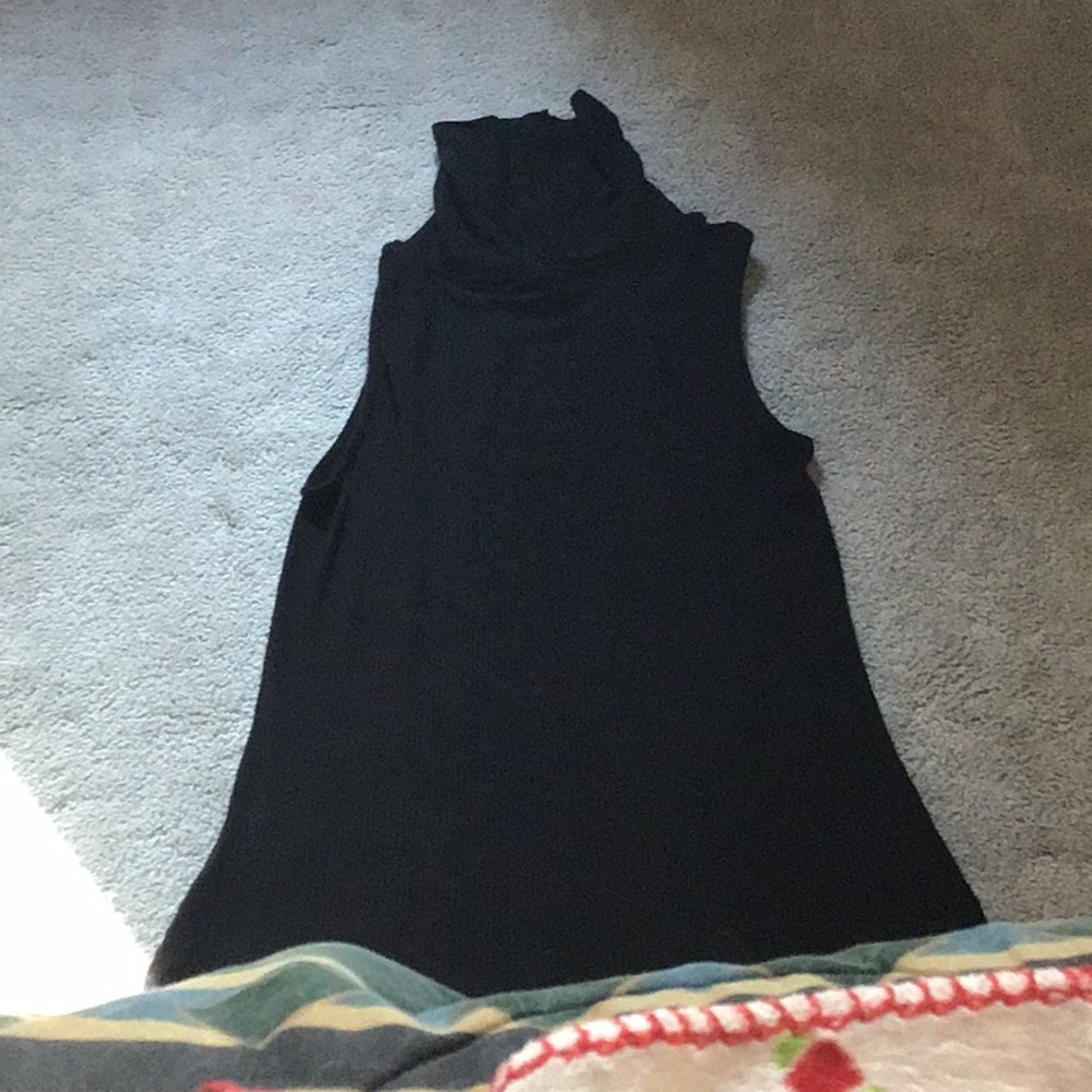 black turtle neck type, long tank top xs
